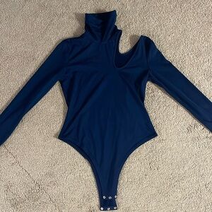 Women’s Mock Neck Asymmetrical Long Sleeve Body Suit